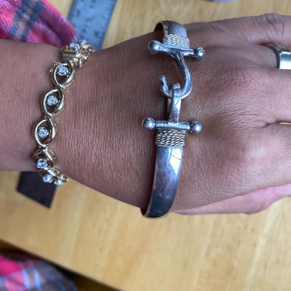 14k Gold & Sterling Silver Unisex Bracelet - Picture 6 of 17